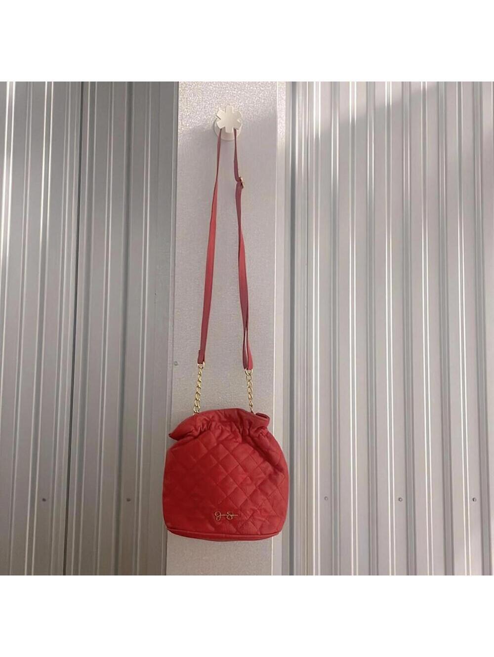 Jessica Simpson Tomato Red Quilted Bucket Bag Purse Adjustable Strap Statement